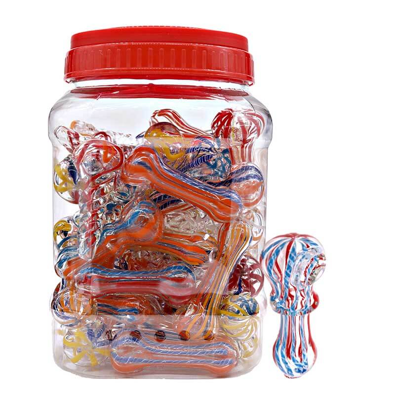Mix Color Swirl Pattern Regular Handpipe (HP104) | 3 inch | 55 Count Display product image